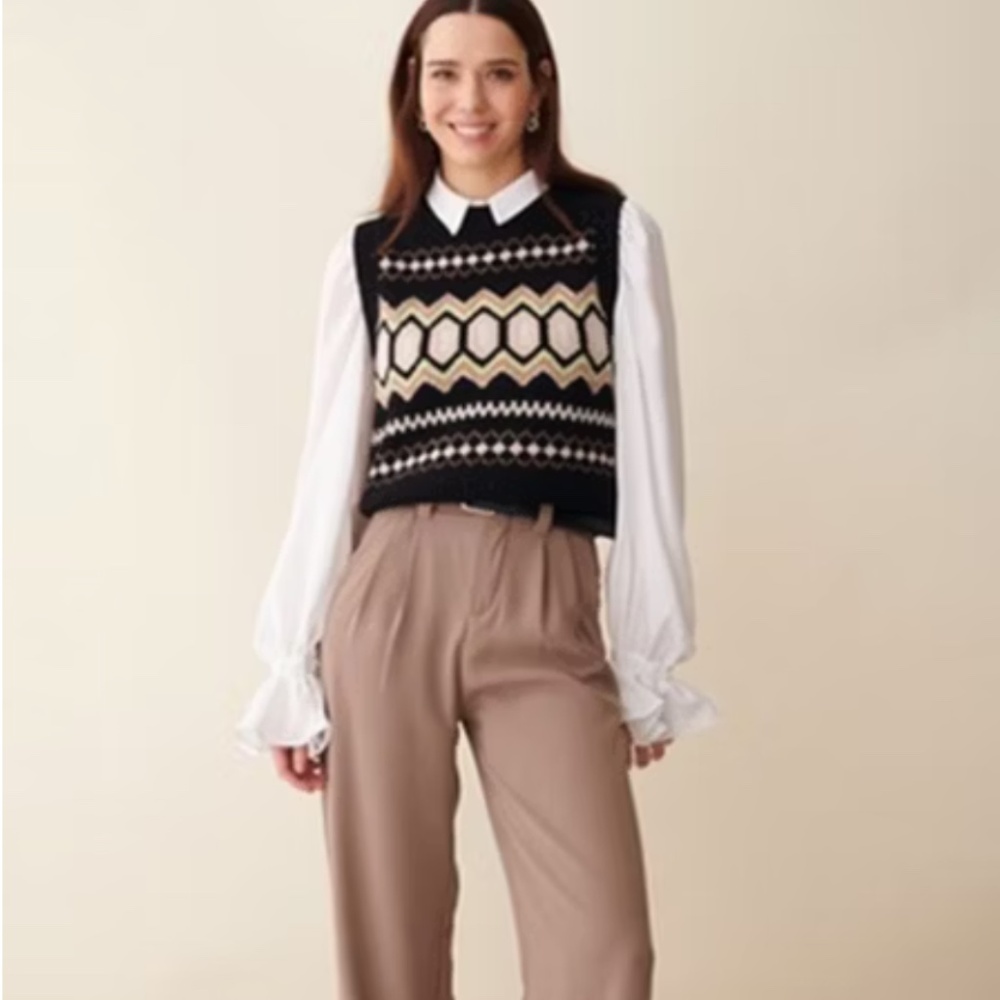 & Isla Eliana Fairisle Cashmere Vest/Top